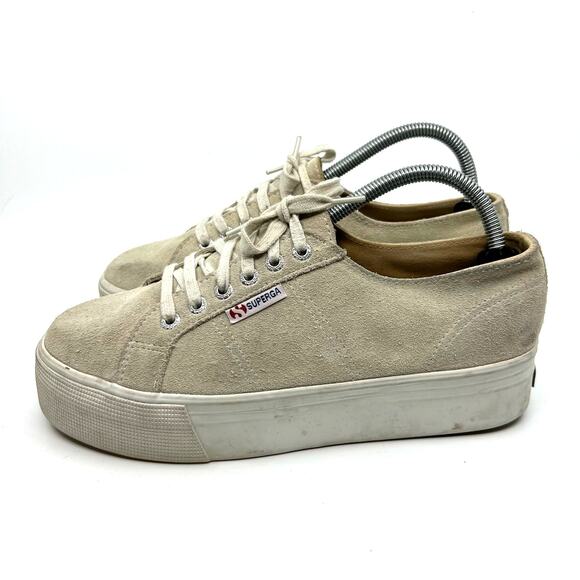 Superga Sand Suede Platform Sneaker Women's 7.5 US - Picture 2 of 9
